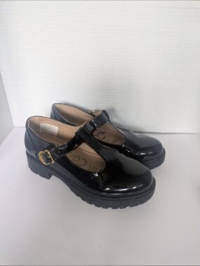 Sam Edelman Black Patent T-Strap Mary Jane Shoes for Kids